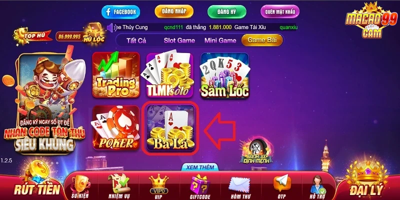 Ba cào macao99 game bài đổi thưởng hấp dẫn