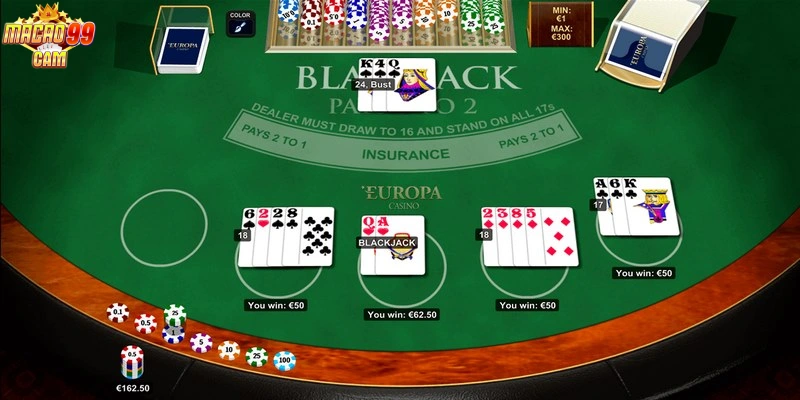 Đánh bài blackjack cực hấp dẫn tại macao99