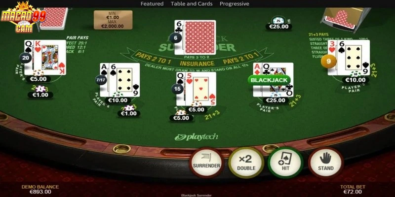 Quy tắc phân thắng thua trong game bài blackjack